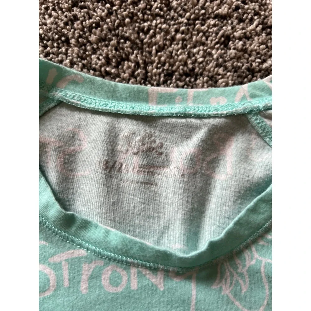 Justice Girls Teal Long‎ sleeve tee size 18/20
